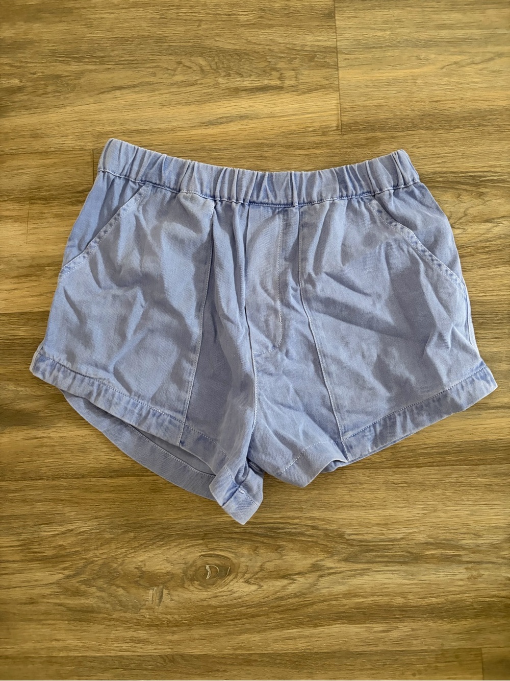 Billabong Women's Light Blue Elastic Waist Athletic Shorts